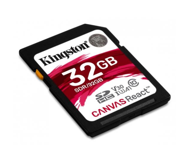 Kingston 32GB SDHC Canvas React 100MB/s C10 UHS-I U3 V30 - 415525 - zdjęcie 2
